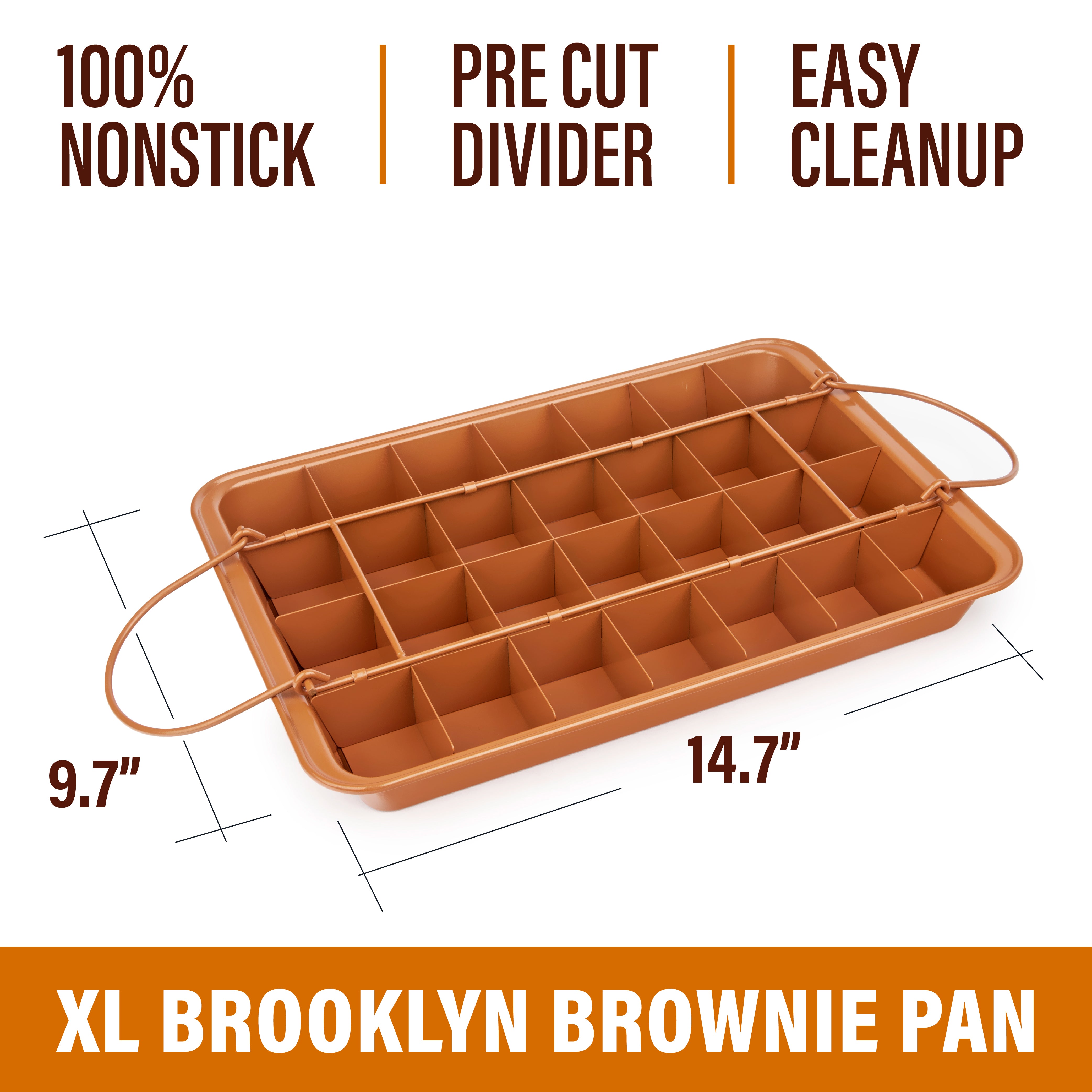 Gotham Steel Brooklyn Brownie Non-Stick Baking Pan with Built-in Slicer (18- Brownies Capacity) 1491 - The Home Depot