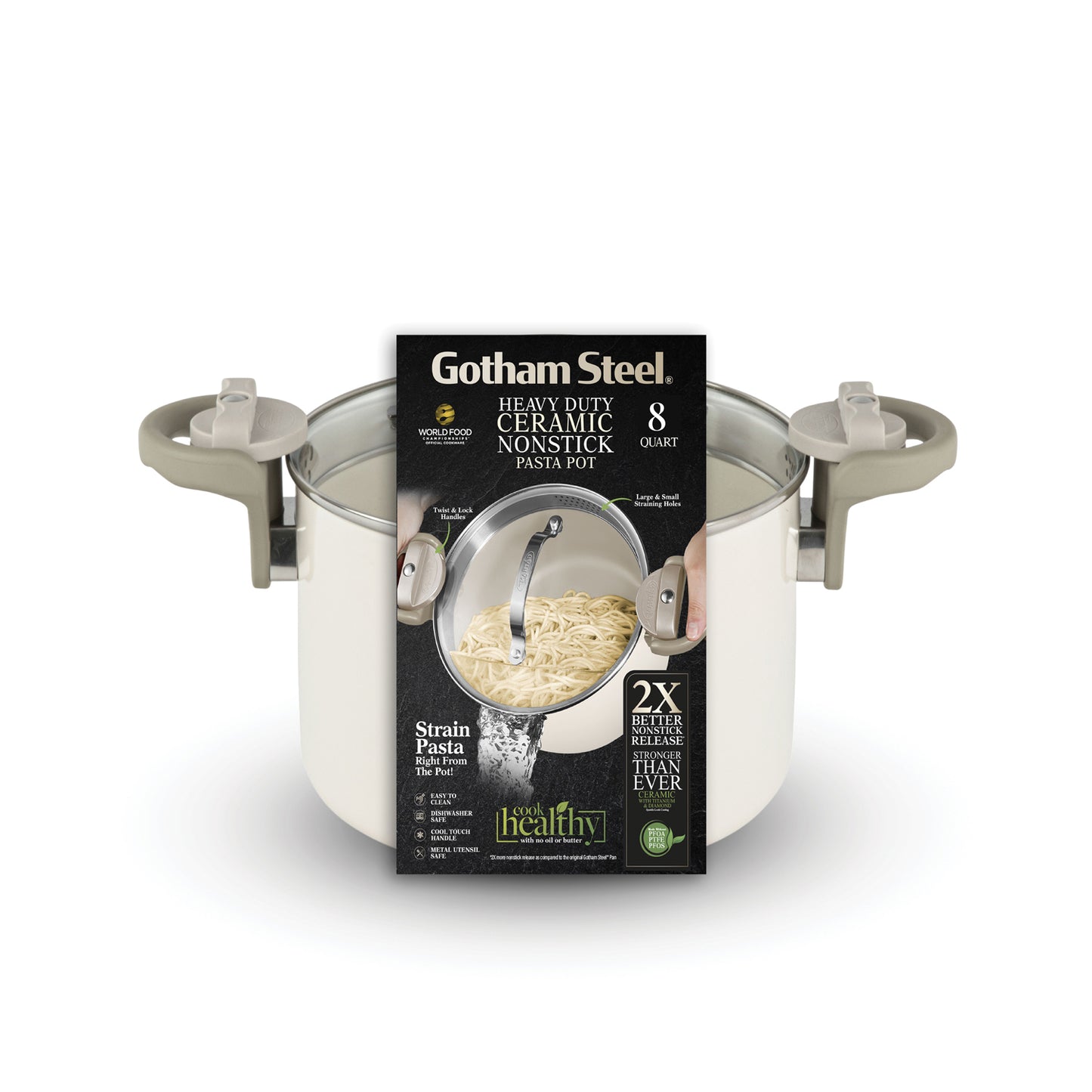 Cream 8-Quart Pasta Pot