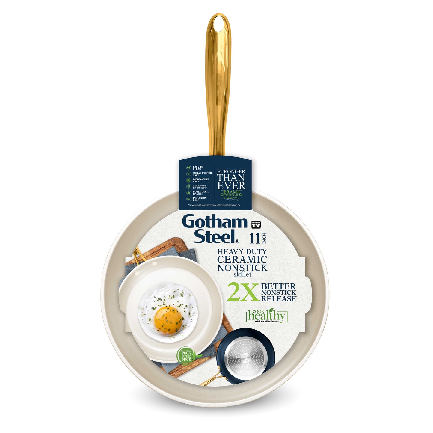 Gotham Steel Natural Ceramic Nonstick Navy 11 Inch Fry Pan