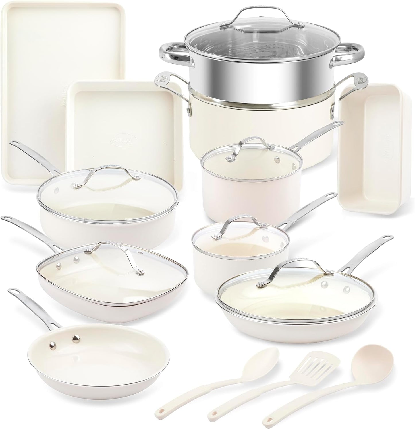 20pc Cream Cookware Set