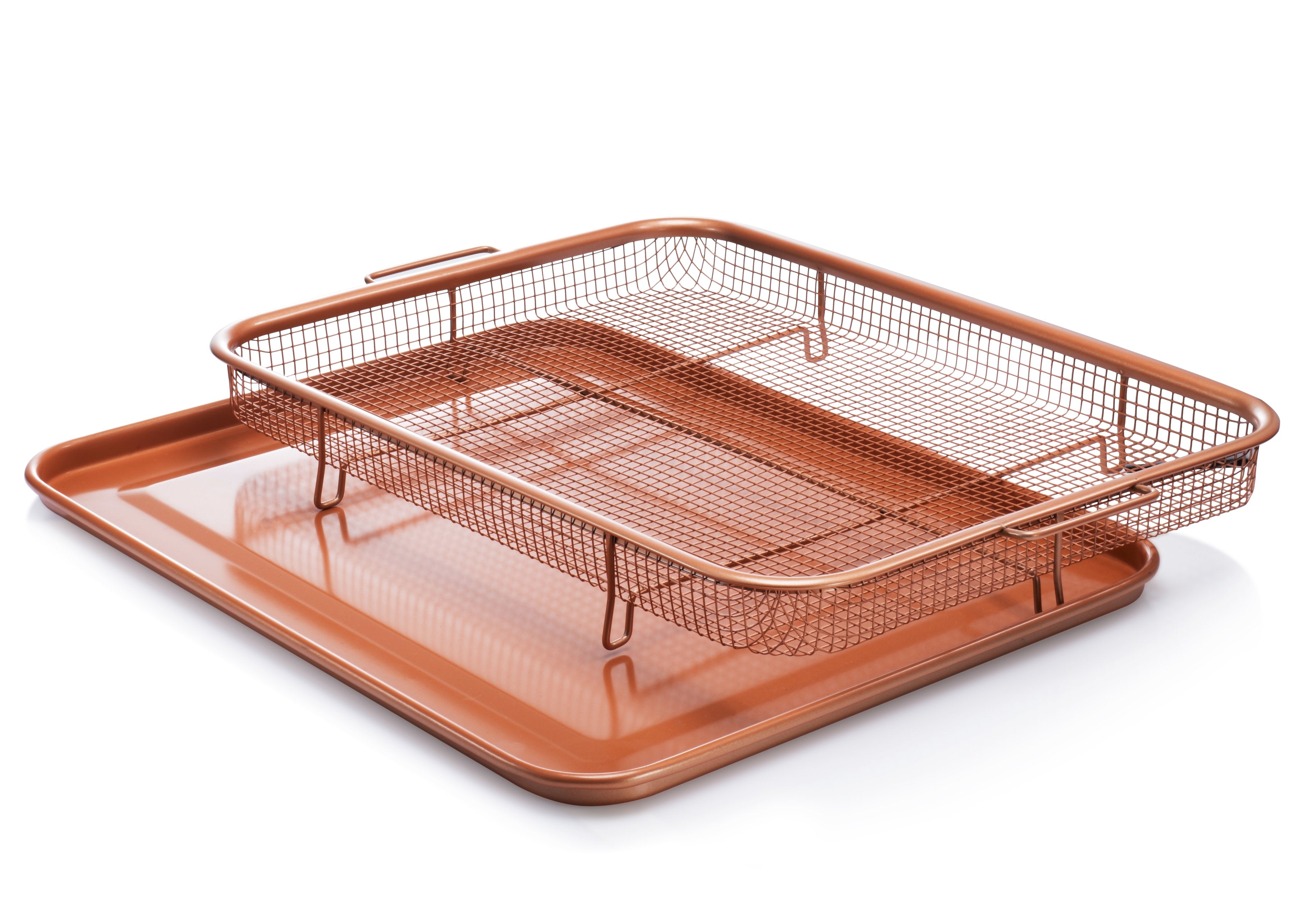 2 Piece Set Air Fryer Basket for Oven Stainless Steel Crisper Tray & Basket