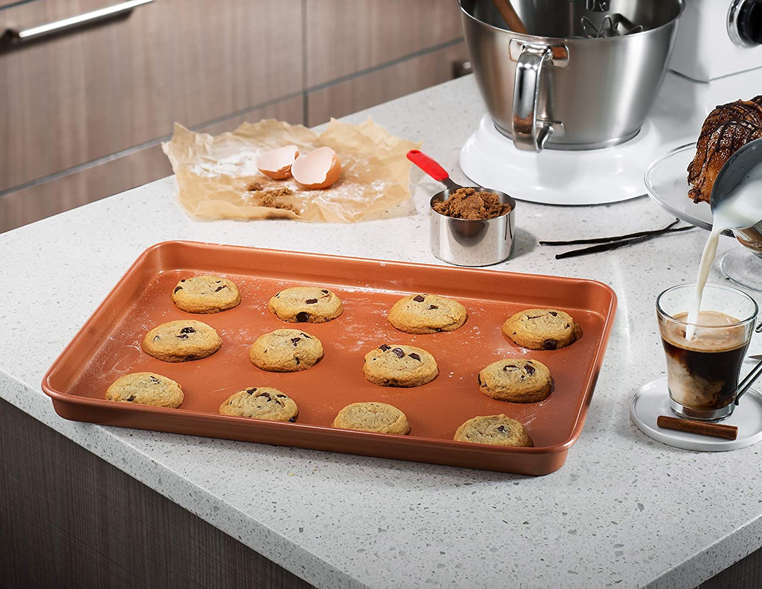 Gotham Steel Bakeware Nonstick Cookie Sheet XL Baking Tray Even