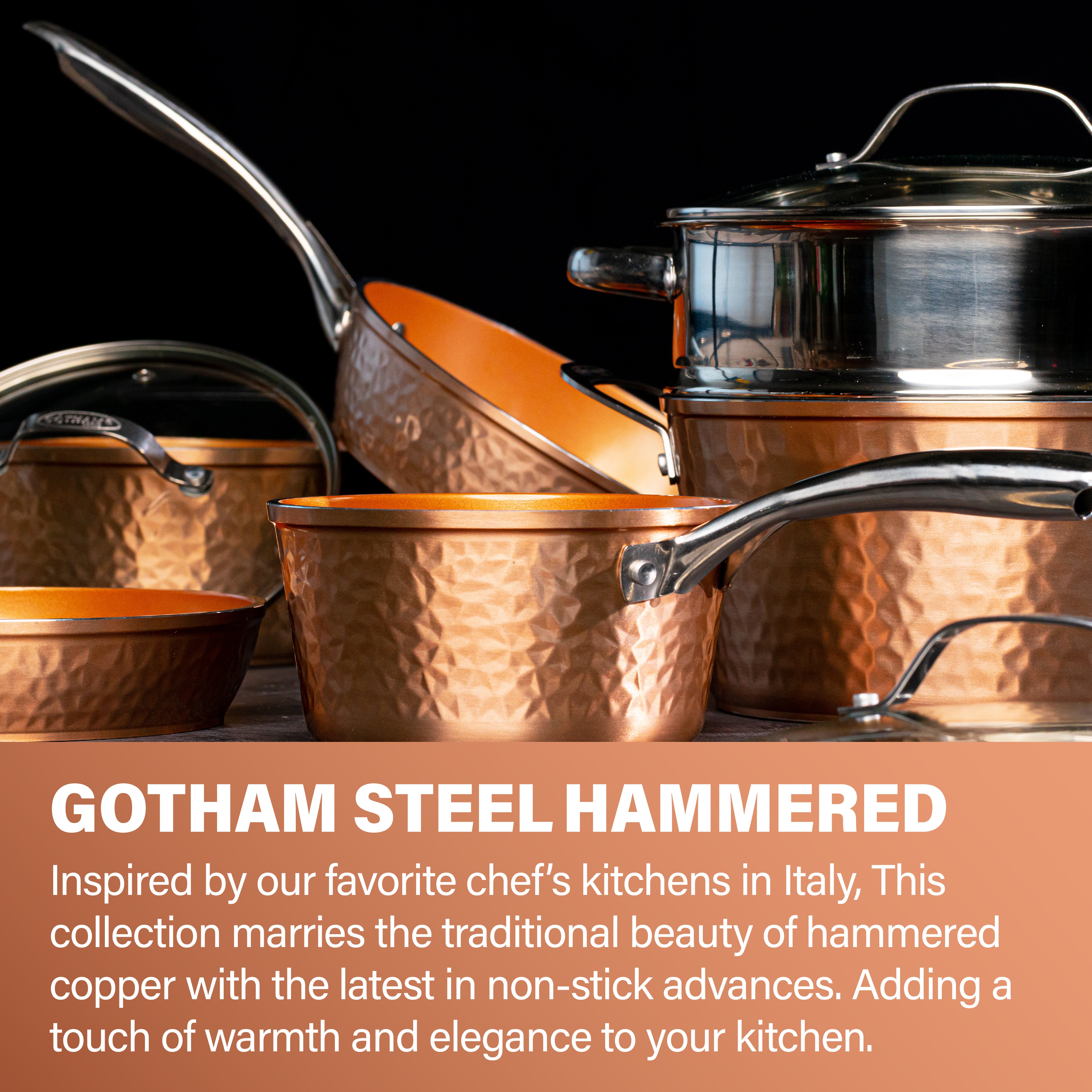 Gotham Steel 10 Pc Copper Pots and Pans Set Non Stick Cookware Set, Kitchen  Cookware Sets, Pot and Pan Set, Pot Set, Non Toxic Cookware Set, Frying